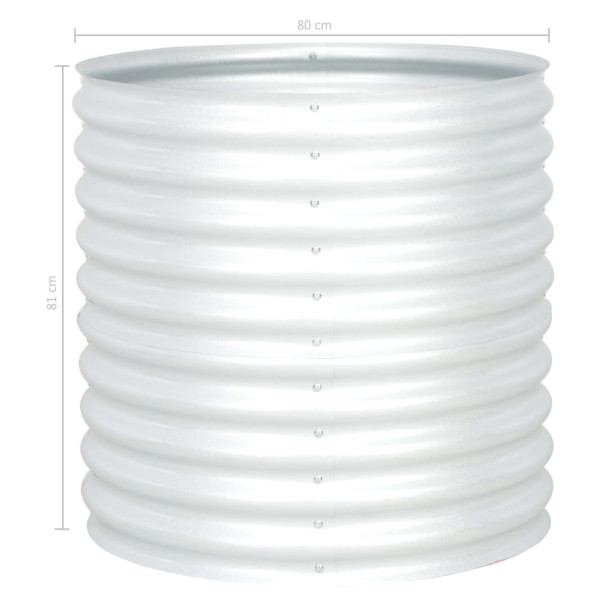 Canteiro/vaso elevado aço galvanizado 80x80x81 cm prateado M 5