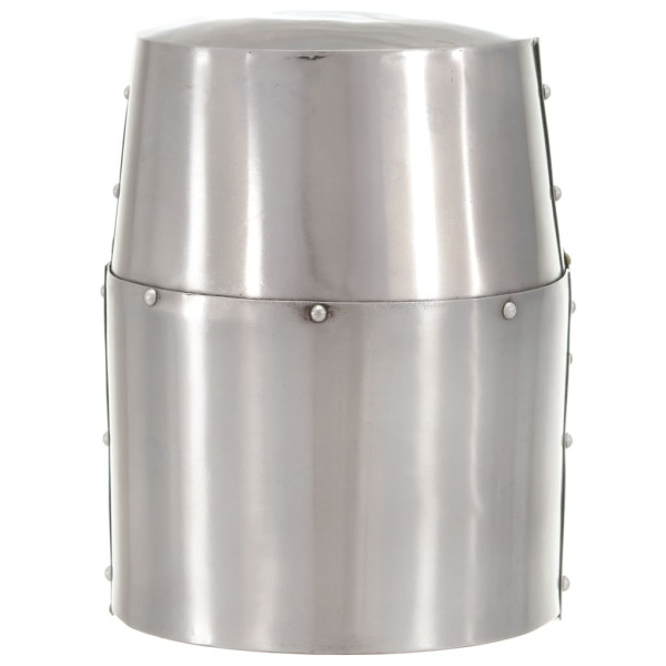 Réplica casco de caballero cruzado medieval LARP acero plateado M 4