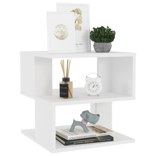 Mesa auxiliar de madera contrachapada blanco 40x40x40 cm M 3