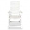 Cadeiras de jardim reclináveis 4 pcs plástico branco 4