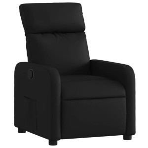 Sillón reclinable de cuero sintético negro H
