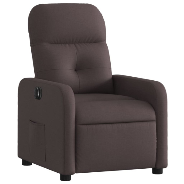 Sillón reclinable eléctrico tela marrón oscuro M 3