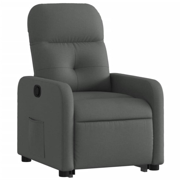 Sillón reclinable elevable de tela gris oscuro M 3
