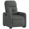 Sillón reclinable elevable de tela gris oscuro 3
