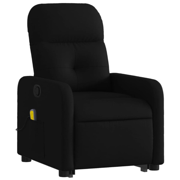 Sillón reclinable de masaje elevable tela negro M 3