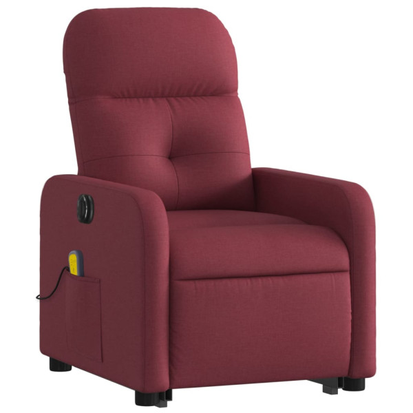 Sillón de masaje elevable eléctrico tela rojo tinto M 3