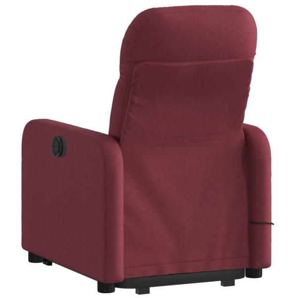 Poltrona elevatória de massagens elétrica tecido vermelho tinto M 4