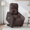 Sillón masaje eléctrico reclinable elevable tela marrón oscuro 1