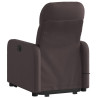 Sillón masaje eléctrico reclinable elevable tela marrón oscuro 4