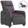 Sillón reclinable de masaje eléctrico tela gris oscuro 2