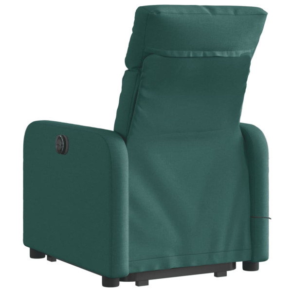 Silla de masaje reclinable de pie de tela verde oscura M 4