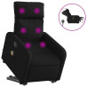 Sillón de masaje eléctrico reclinable elevable tela negro 2