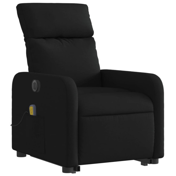 Sillón de masaje eléctrico reclinable elevable tela negro M 3