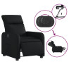 Sillón reclinable eléctrico de cuero sintético negro 5