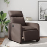 Sillón reclinable eléctrico de cuero sintético marrón 1