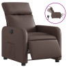 Sillón reclinable eléctrico de cuero sintético marrón 2