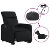 Sillón reclinable y elevable eléctrico cuero sintético negro 5