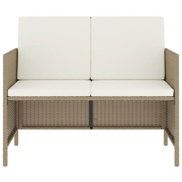 Set comedor de jardín 6 pzas con cojines ratán sintético beige M 5