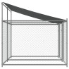 Jaula de perros techo y puertas acero galvanizado gris 4x2x2 m 5
