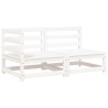 Sofá de 2 lugares p/ jardim c/ almofadões pinho maciço branco 4