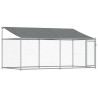 Jaula de perros techo y puerta acero galvanizado gris 4x2x2 m 2