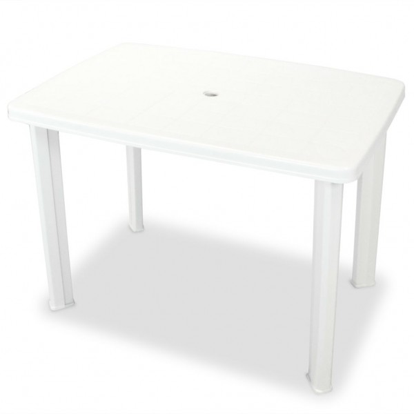 Set de mesa y sillas bistró de jardín 3 piezas plástico blanco M 3