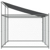 Jaula para cão com telhado/porta 4x2x2 m aço galvanizado cinza 5
