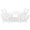 Conjunto de jantar de exterior 5 pcs plástico branco 1
