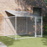 Jaula para cão com telhado/porta 2x2x2 m aço galvanizado cinza 1