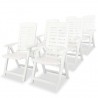 Conjunto de jantar de exterior 7 pcs plástico branco 4