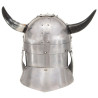 Capacete de viking réplica LARP aço prateado 4
