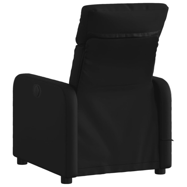 Sillón de masaje reclinable cuero sintético negro M 4