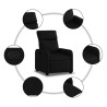 Sillón reclinable de tela negro 5