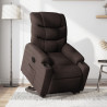 Sillón eléctrico reclinable elevable de tela marrón oscuro 1