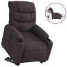 Sillón eléctrico reclinable elevable de tela marrón oscuro 2