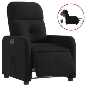 Sillón reclinable eléctrico de tela negro H