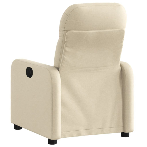 Sillón reclinable eléctrico de tela crema M 4