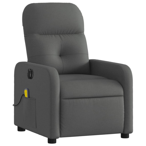 Sillón reclinable de masaje eléctrico tela gris oscuro M 3