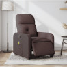 Sillón reclinable de masaje eléctrico tela marrón oscuro 1