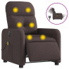 Sillón reclinable de masaje eléctrico tela marrón oscuro 2