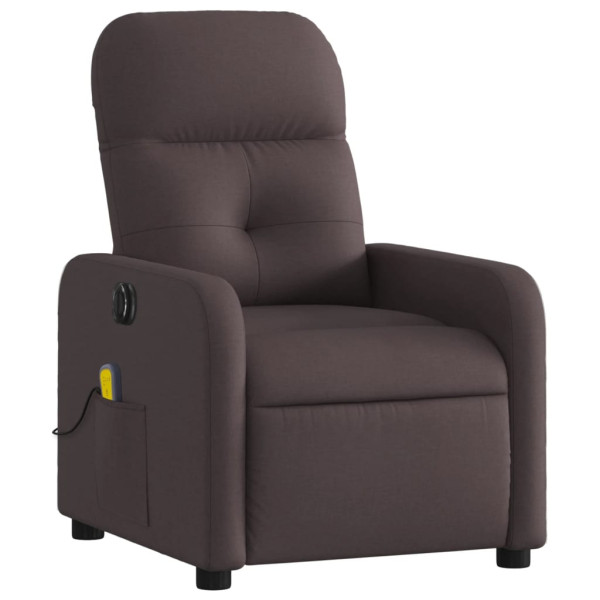 Sillón reclinable de masaje eléctrico tela marrón oscuro M 3