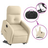 Sillón reclinable elevable de tela color crema 5