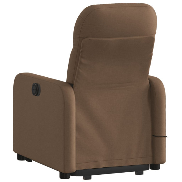 Silla de masaje reclinable de pie de tela marrón M 4