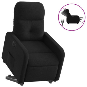 Sillón eléctrico reclinable elevable de tela negro H