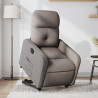 Sillón eléctrico reclinable elevable de tela gris taupe 1