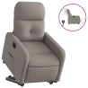 Sillón eléctrico reclinable elevable de tela gris taupe 2