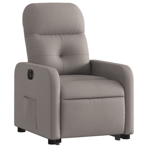 Sillón eléctrico reclinable elevable de tela gris taupe M 3