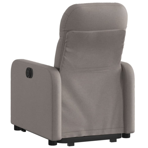 Sillón eléctrico reclinable elevable de tela gris taupe M 4