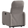Sillón eléctrico reclinable elevable de tela gris taupe 4