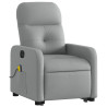 Sillón de masaje eléctrico reclinable elevable tela gris claro 3